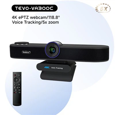 Cámara web Tenveo 4K UHD con encuadre automático con IA y zoom digital de 4 aumentos Funciona con Teams Zoom YouTube