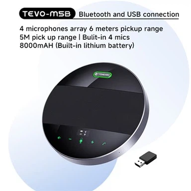 Micrófono omnidireccional USB para conferencias con radio de 5 metros para salas de reuniones y conferencias de negocios