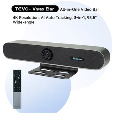 TENVEO PC Barra de sonido Audio y vídeo Cámara de conferencia integrada Encuadre inteligente Barra de sonido de vídeo 4K gran angular