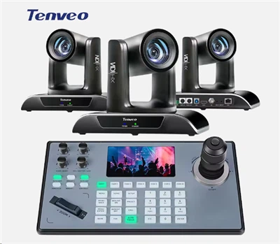 Top profesional Sistema de transmisión en vivo AI Auto Tracking 20x Zoom NDI PTZ Camera con controlador de joystick